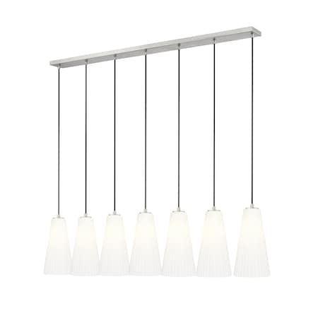 Z-Lite Farrell 7 Light Linear Chandelier, 7.25in. W x 13.75in. H, Brushed Nickel 3043P7-7L-BN